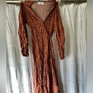 Carlyjean Los Angeles burnt orange floral dress